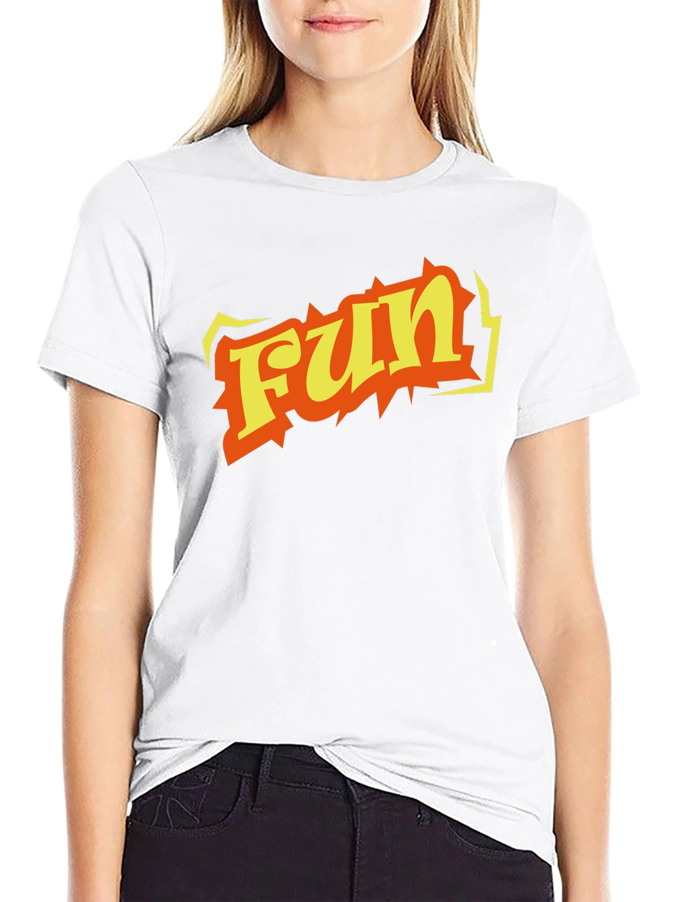 Fun Graphic Print Black T-Shirt