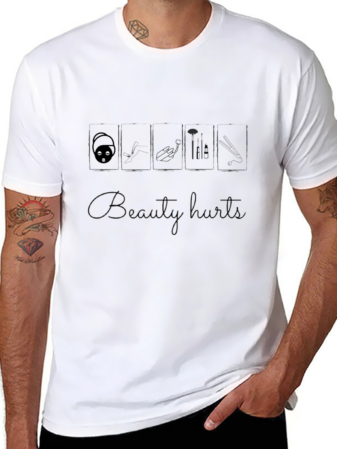 Beauty Hurts Black Graphic Tee