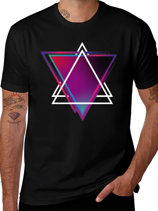 Geometric Triangle Graphic Tee - Modern Design
