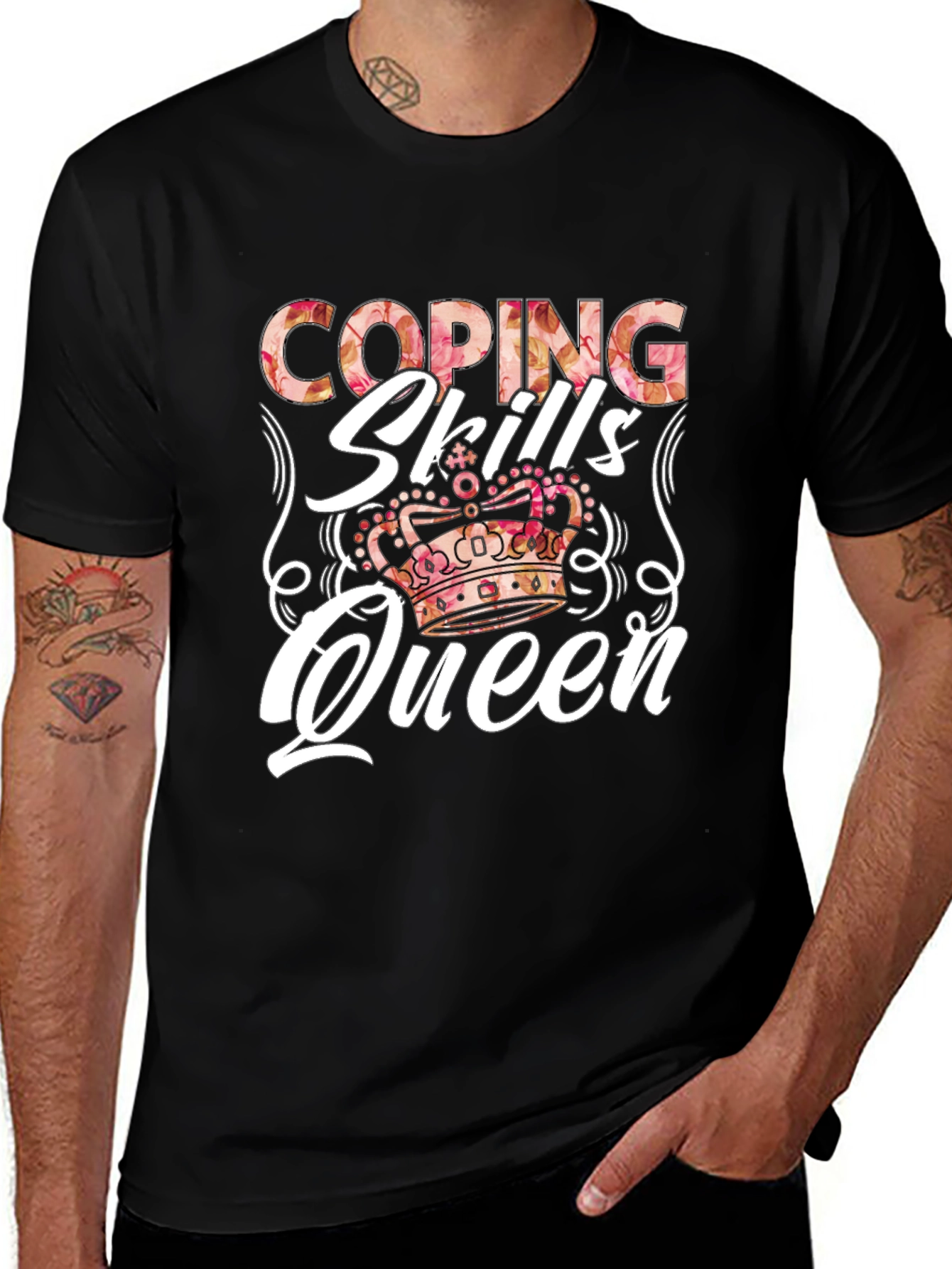 Coping Skills Queen T-Shirt Black