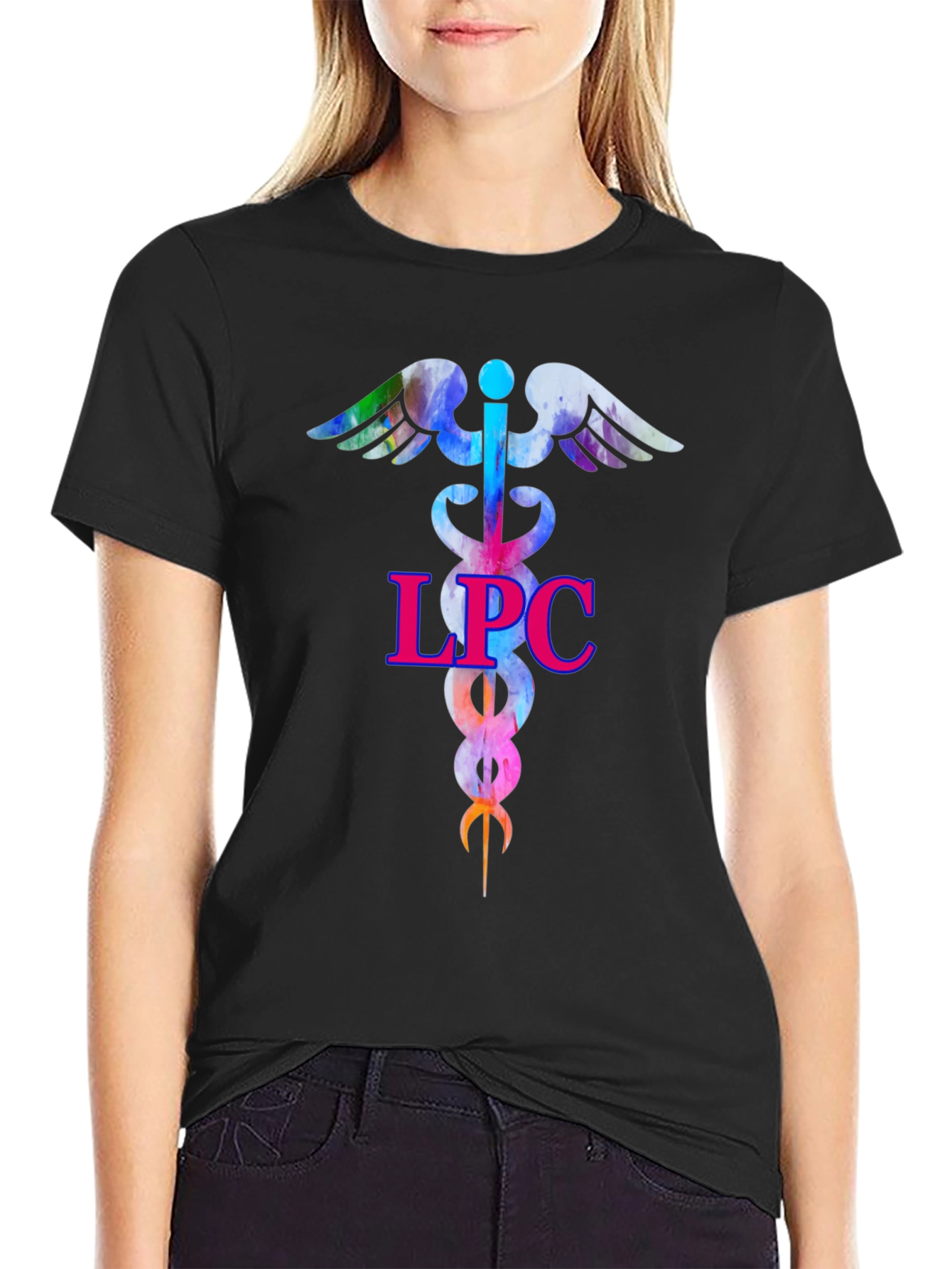 LPC Therapist Caduceus T-Shirt - Counselor Gift