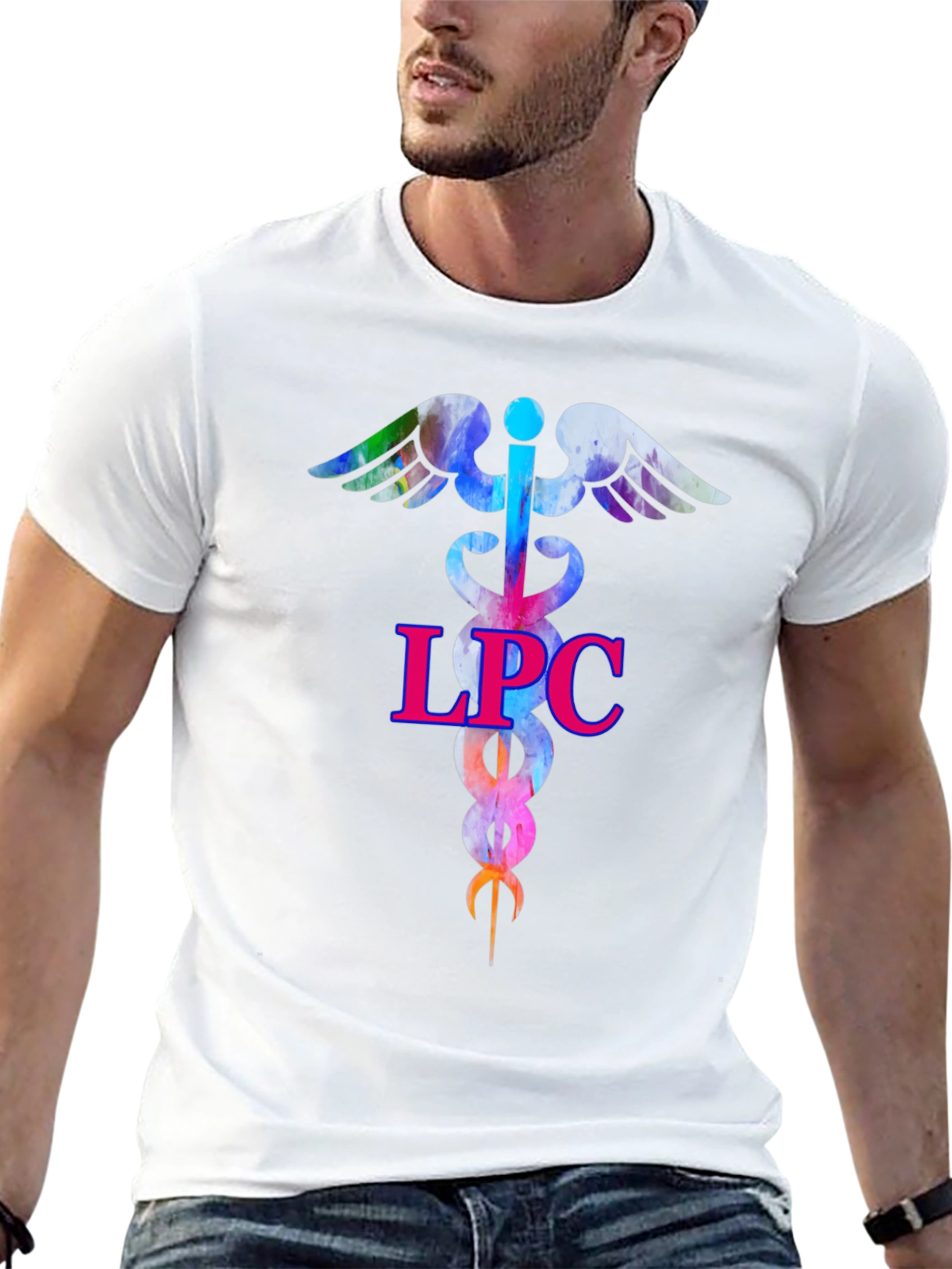 LPC Therapist Caduceus T-Shirt - Counselor Gift