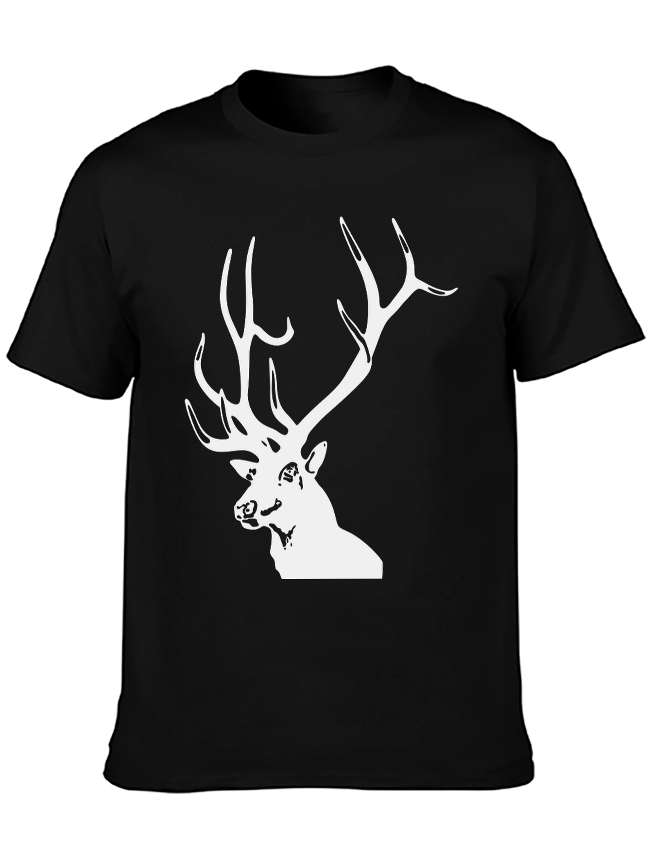 Black Deer Graphic Tee - Mens Casual T-Shirt