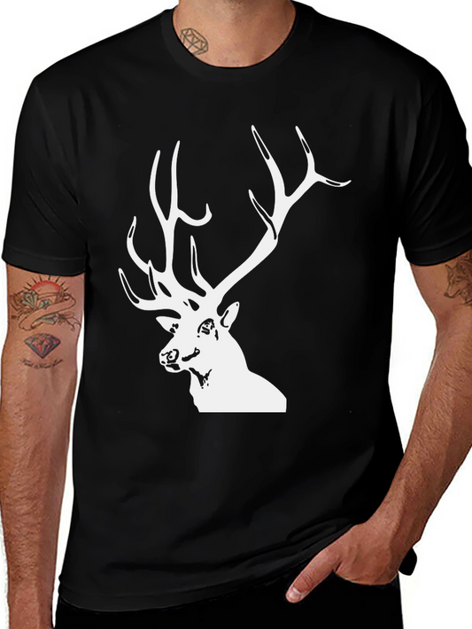 Black Deer Graphic Tee - Mens Casual T-Shirt