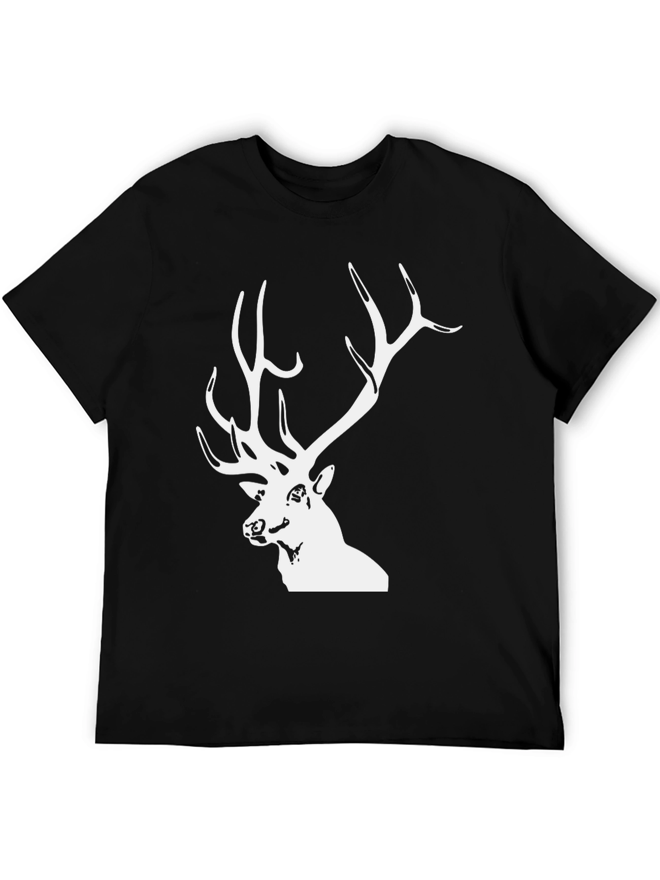 Black Deer Graphic Tee - Mens Casual T-Shirt