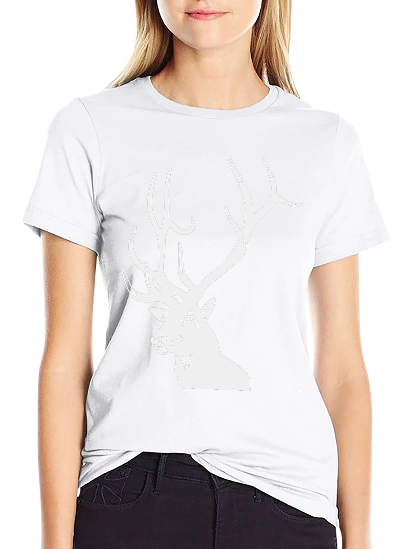 Black Deer Graphic Tee - Mens Casual T-Shirt