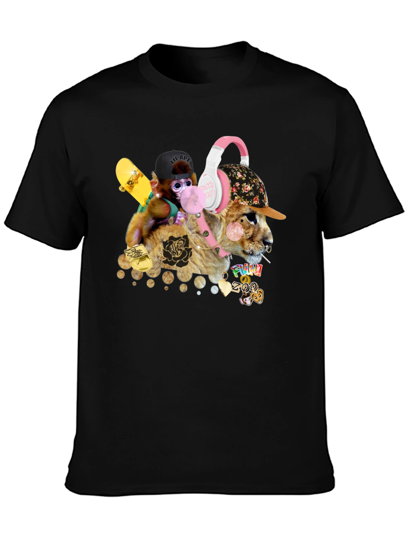 Funny Zoo Black T-Shirt