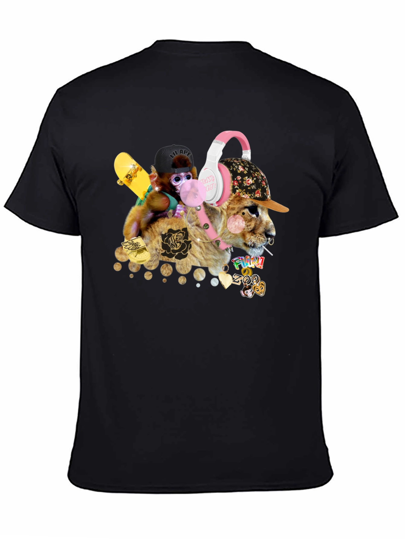 Funny Zoo Black T-Shirt