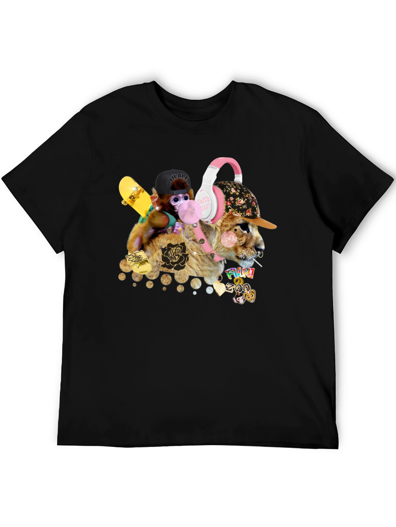 Funny Zoo Black T-Shirt