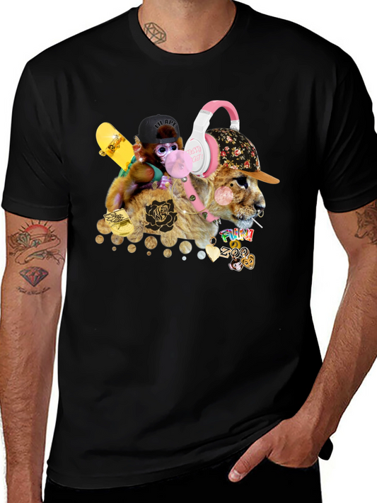 Funny Zoo Black T-Shirt