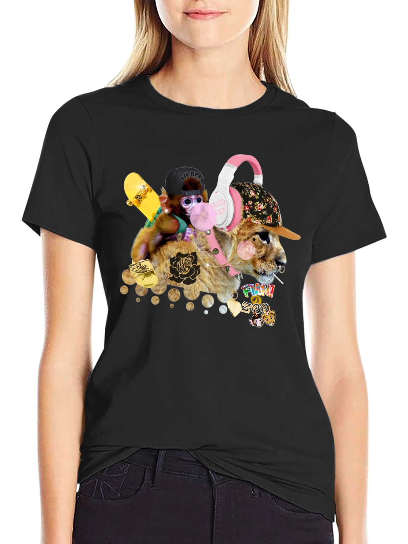 Funny Zoo Black T-Shirt