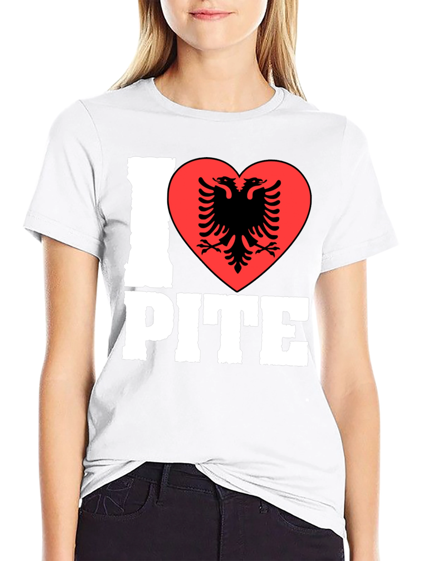 I Love Pite Shirt - Albanian Eagle Heart Tee