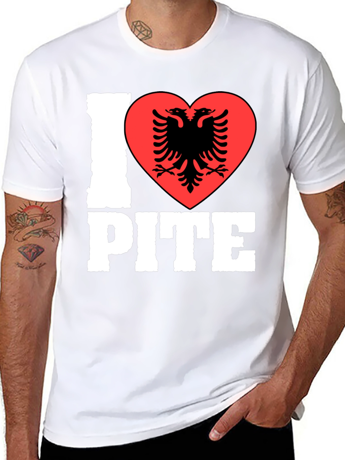 I Love Pite Shirt - Albanian Eagle Heart Tee