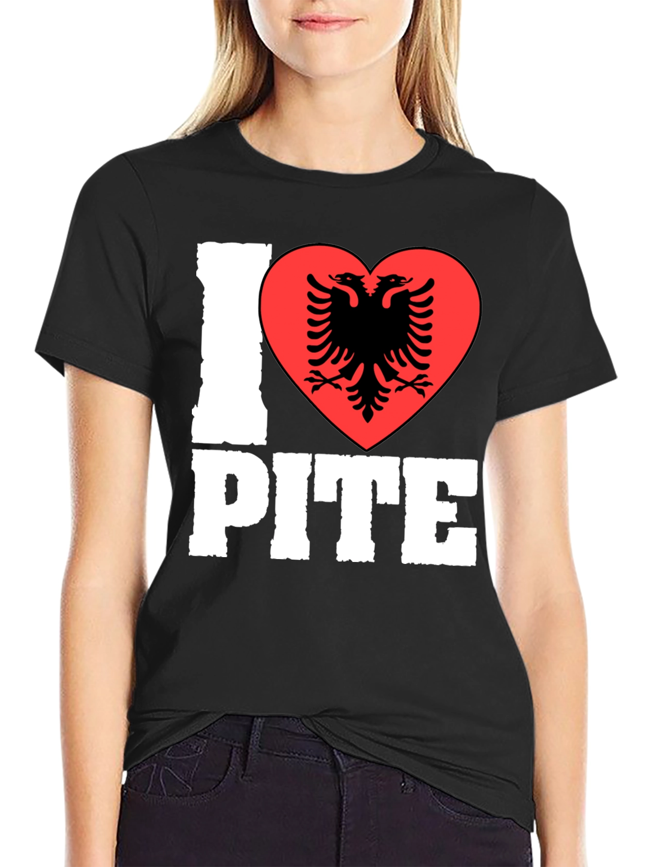 I Love Pite Shirt - Albanian Eagle Heart Tee