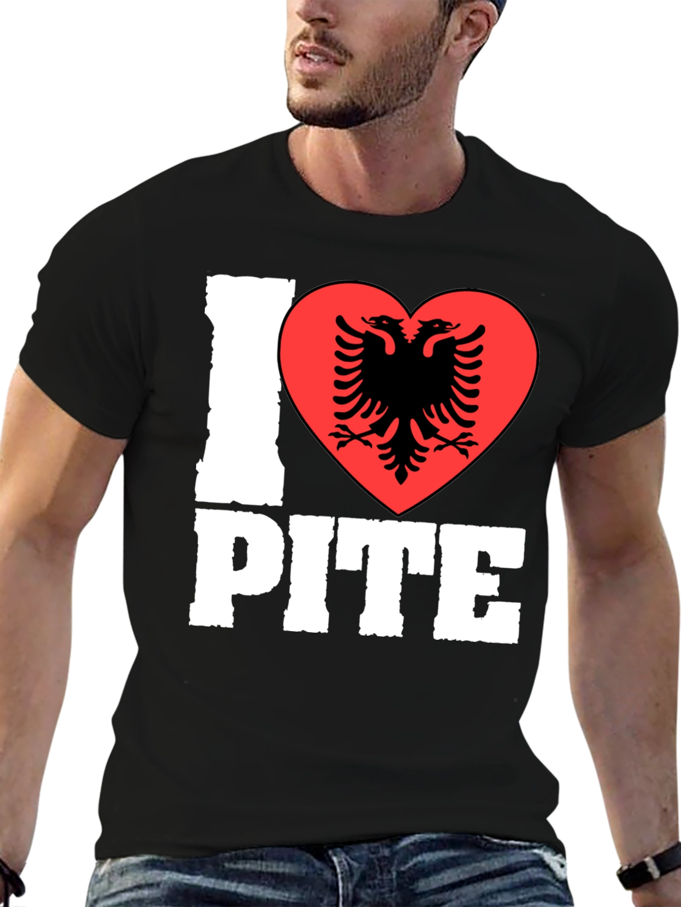 I Love Pite Shirt - Albanian Eagle Heart Tee