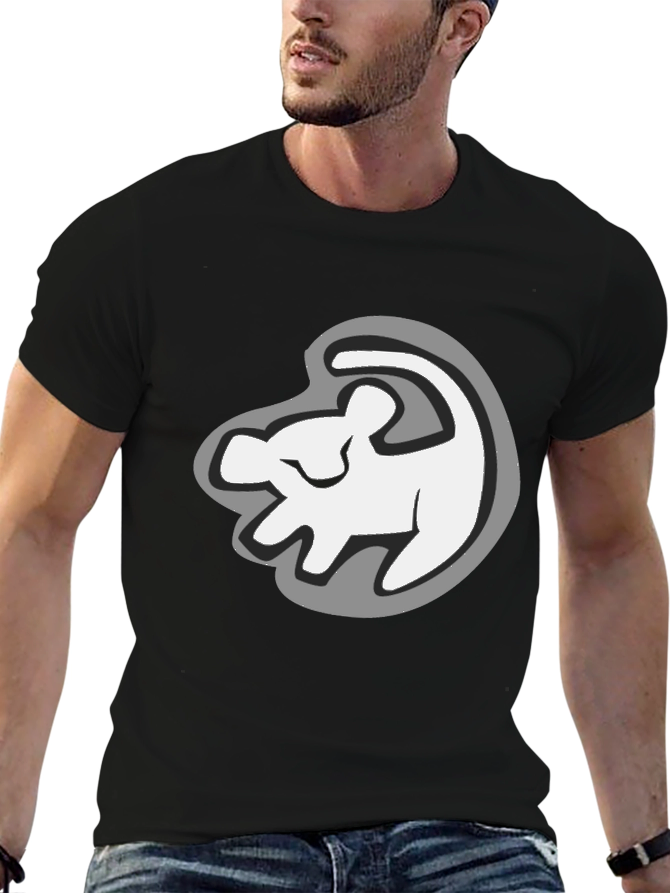 Lion King Simba Silhouette Black T-Shirt