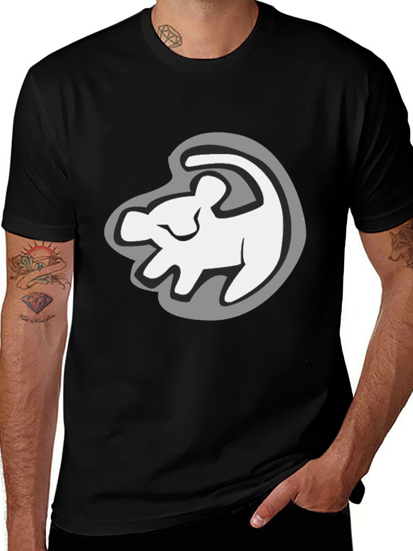 Lion King Simba Silhouette Black T-Shirt