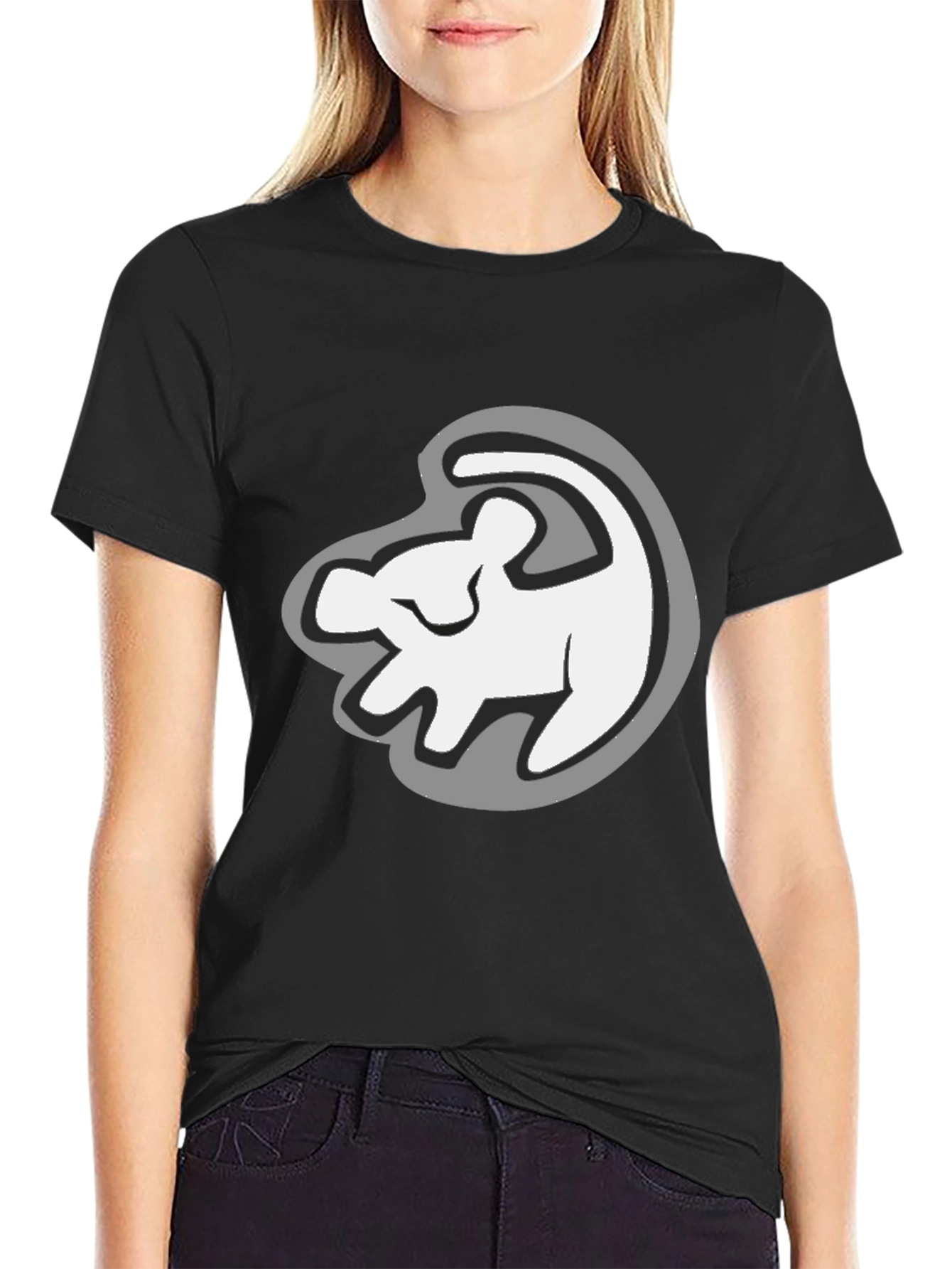 Lion King Simba Silhouette Black T-Shirt