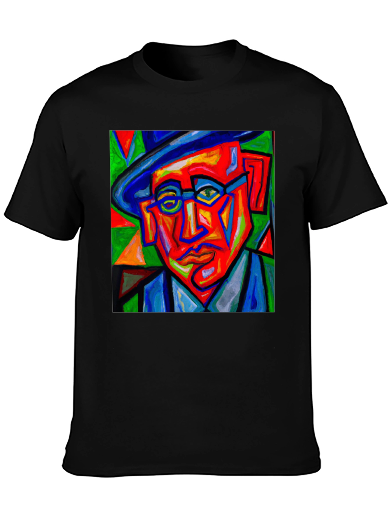 Abstract Portrait Graphic Tee - Mens Black T-Shirt