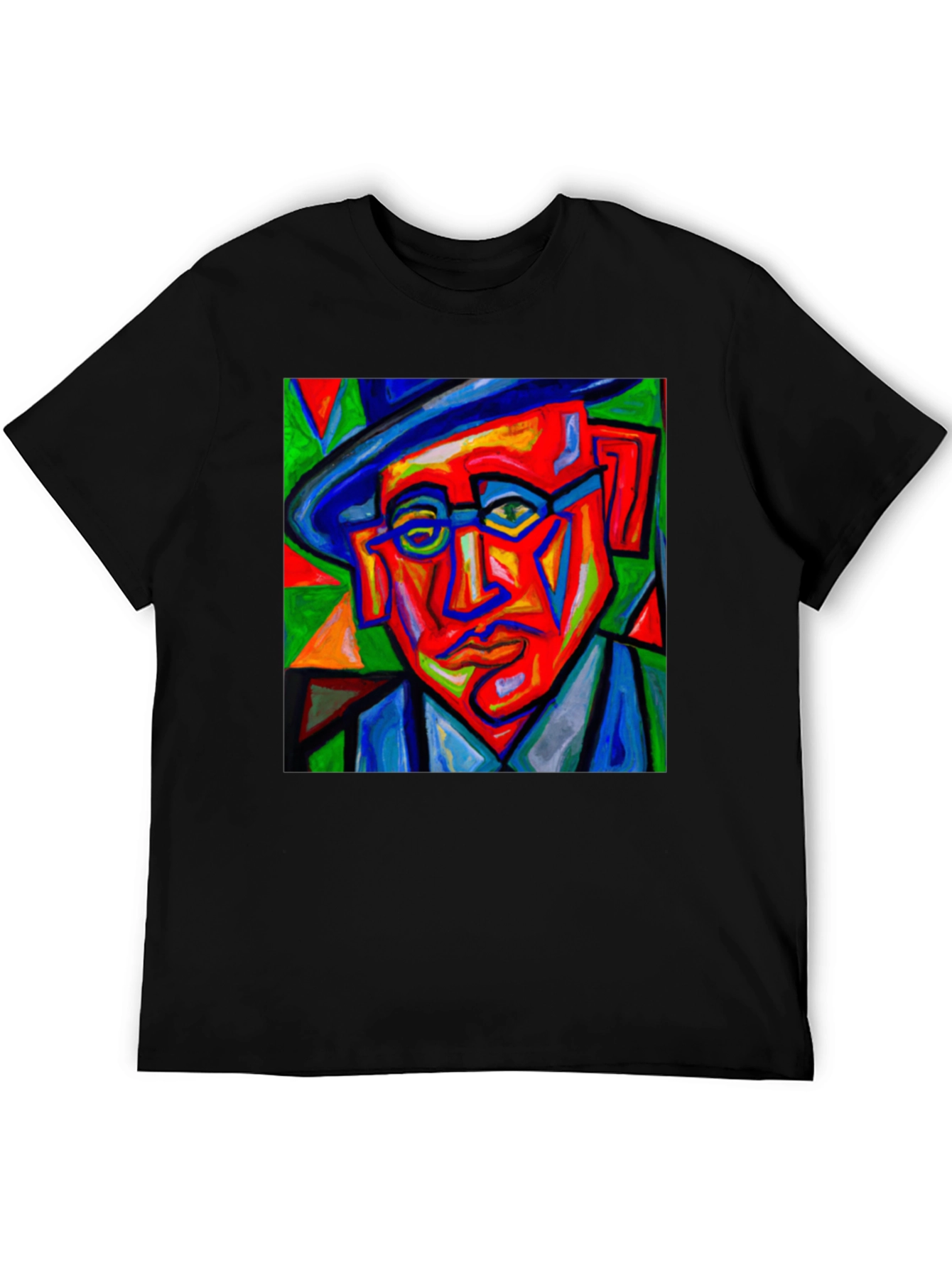 Abstract Portrait Graphic Tee - Mens Black T-Shirt