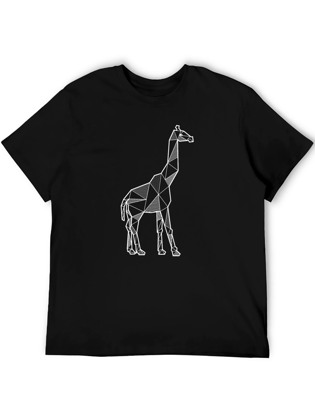 Geometric Giraffe Tee - Modern Black T-Shirt