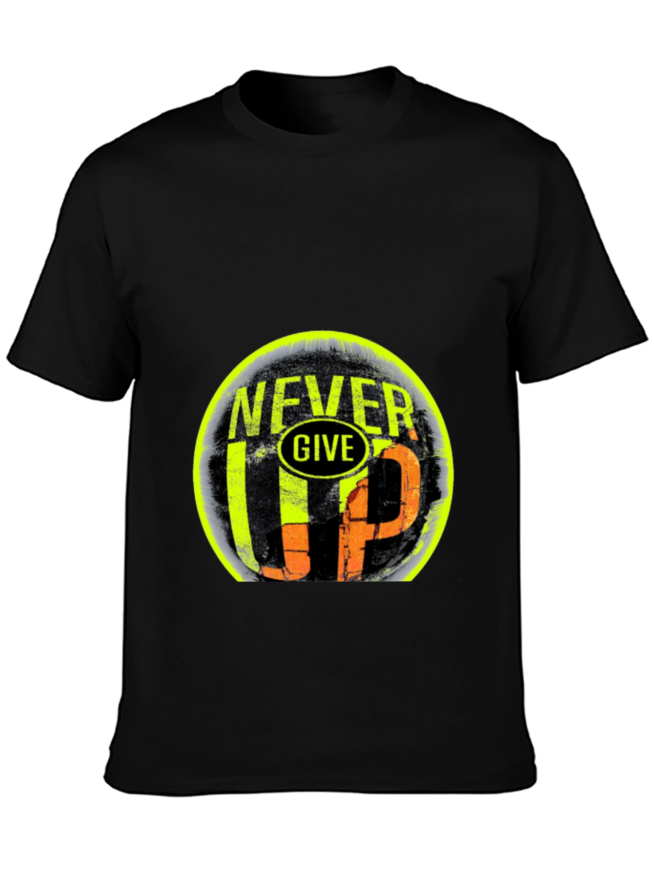 Never Give Up Graphic Print T-Shirt