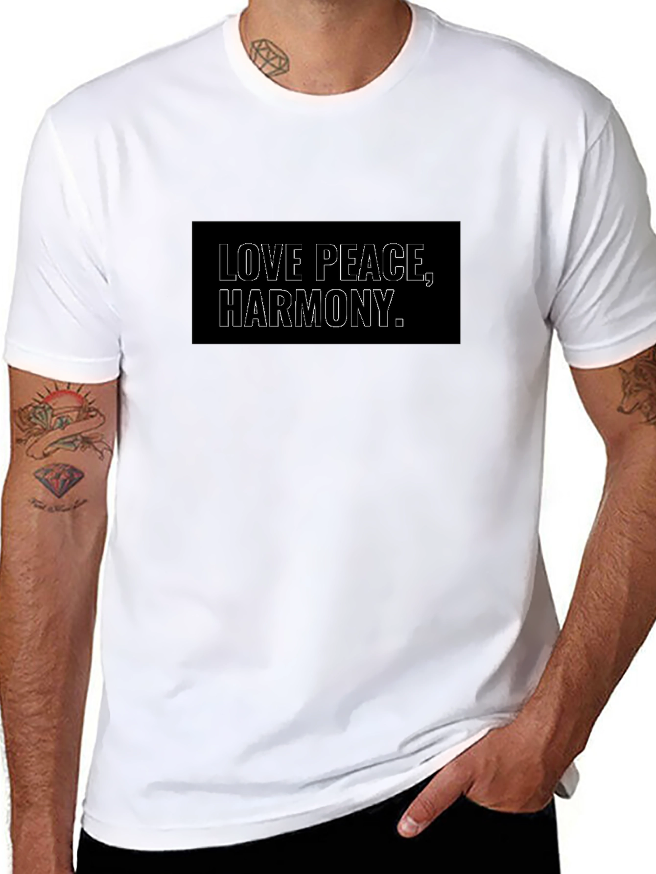 Love Peace Harmony T-Shirt - Unisex Black Tee