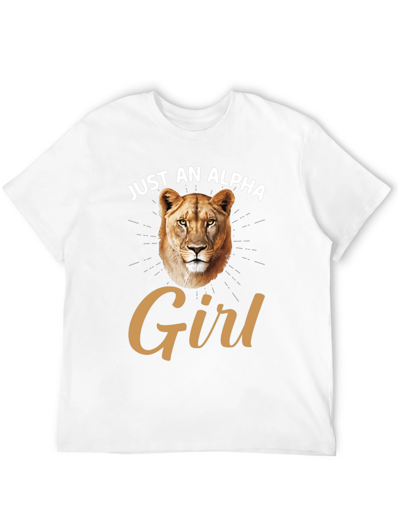 Just an Alpha Girl T-Shirt Lion Graphic Black Tee