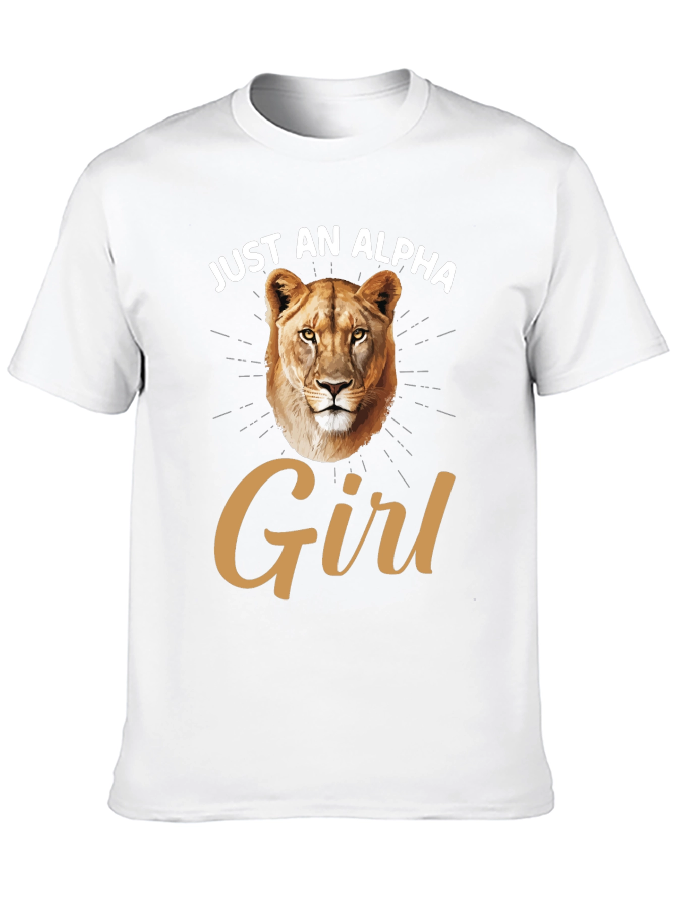 Just an Alpha Girl T-Shirt Lion Graphic Black Tee