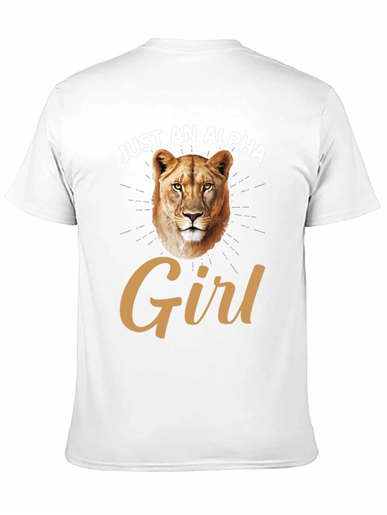 Just an Alpha Girl T-Shirt Lion Graphic Black Tee