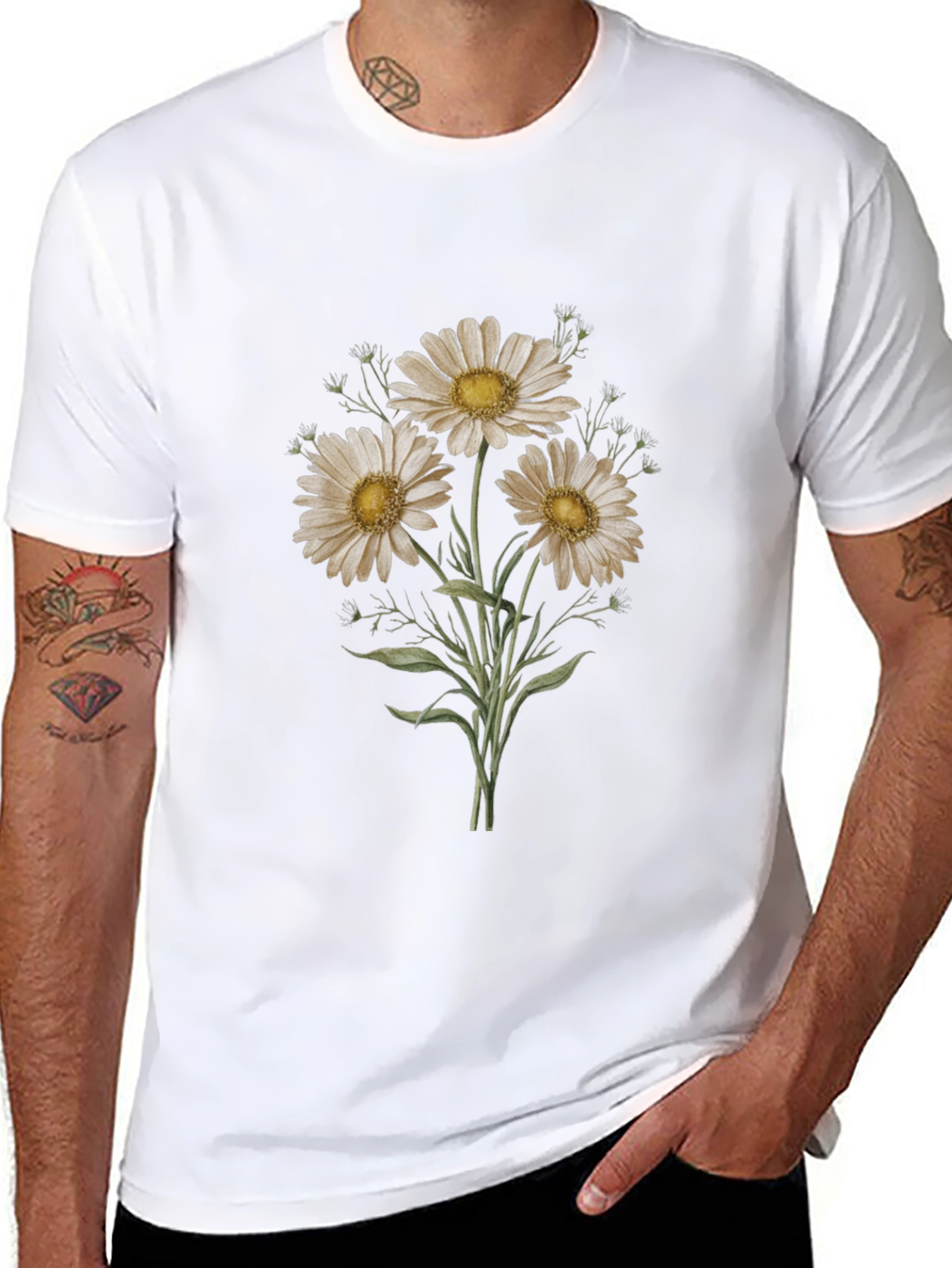 Daisy Graphic Tee - Black Unisex T-Shirt