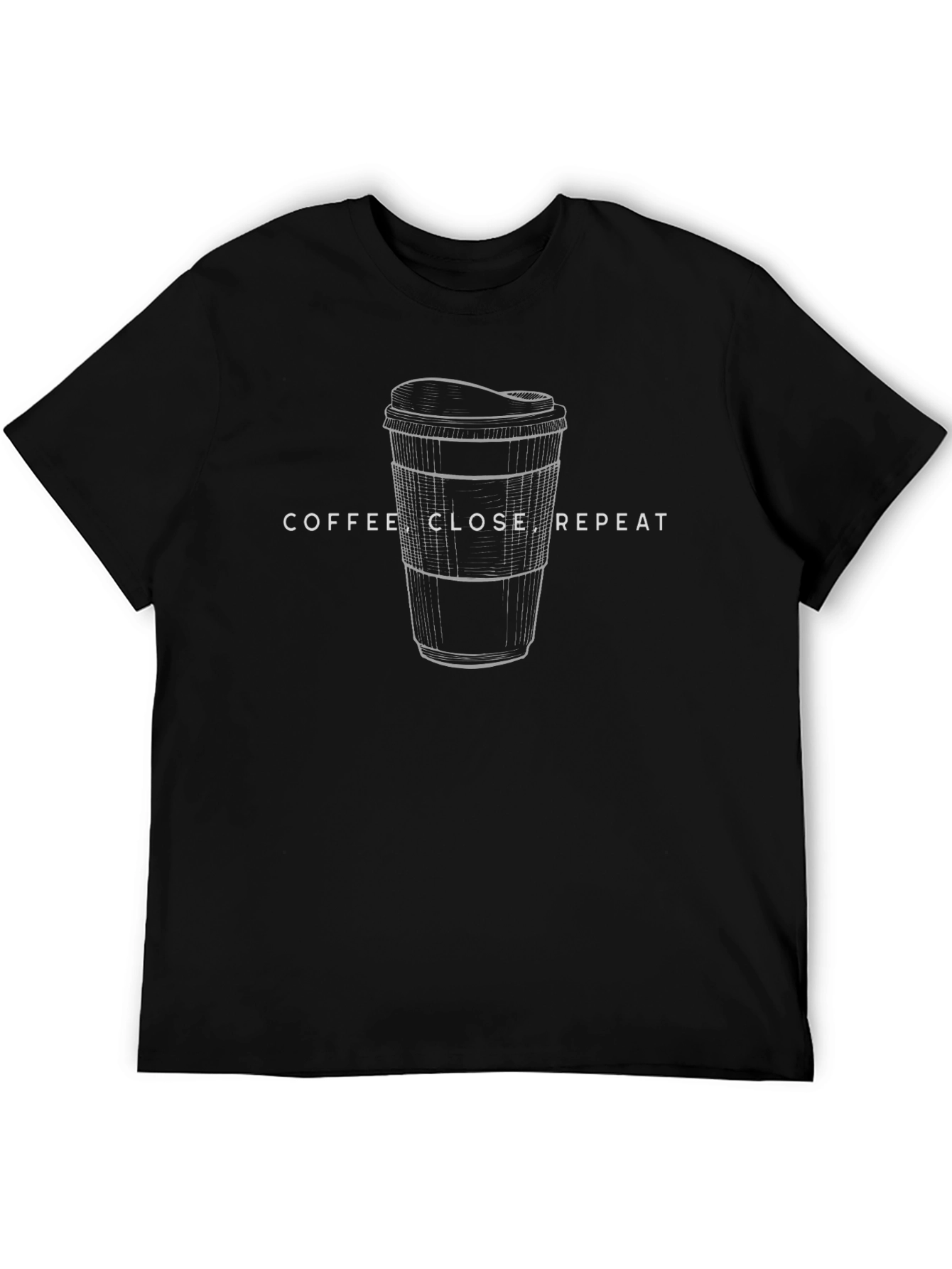 Coffee Close Repeat Graphic T-Shirt - Black