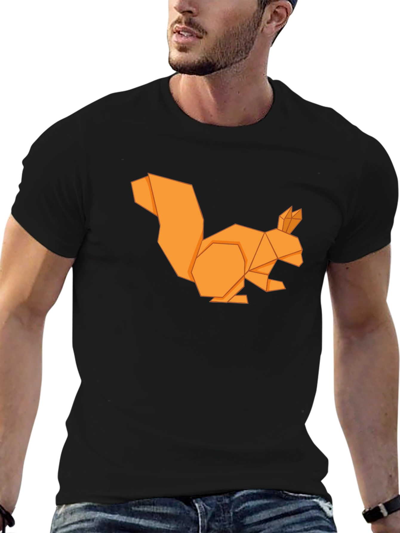 Origami Squirrel Graphic T-Shirt - Casual Menswear