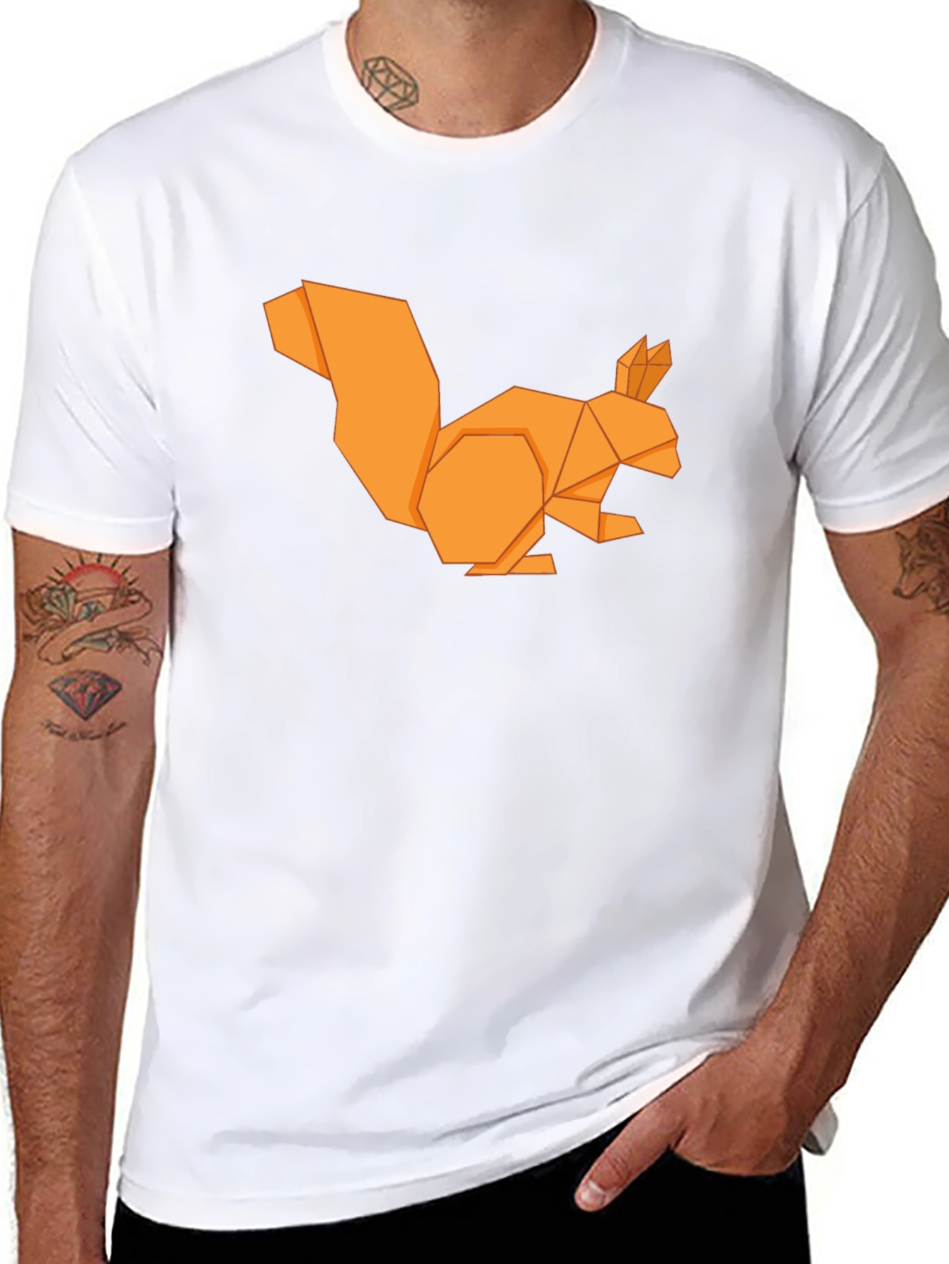 Origami Squirrel Graphic T-Shirt - Casual Menswear