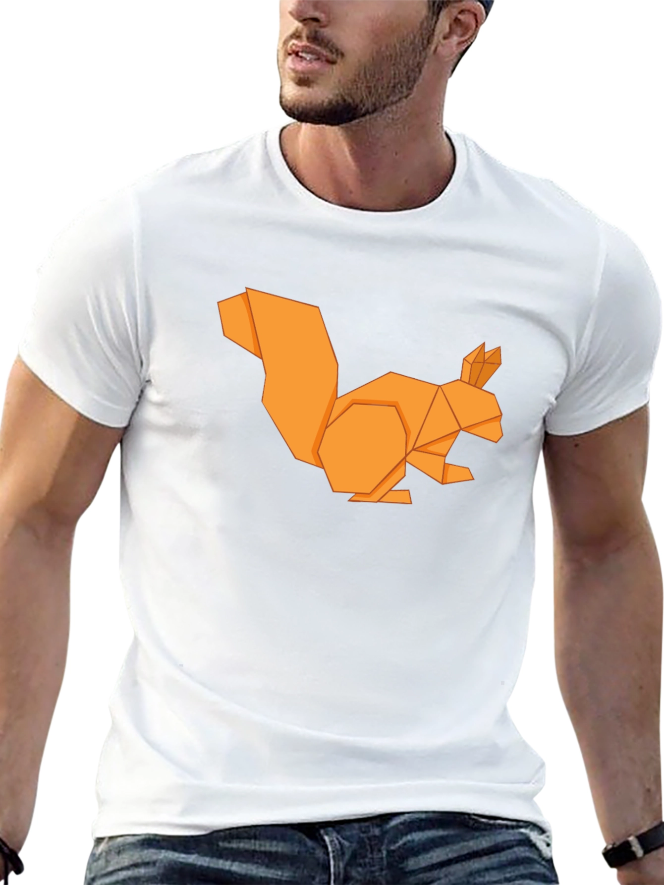 Origami Squirrel Graphic T-Shirt - Casual Menswear