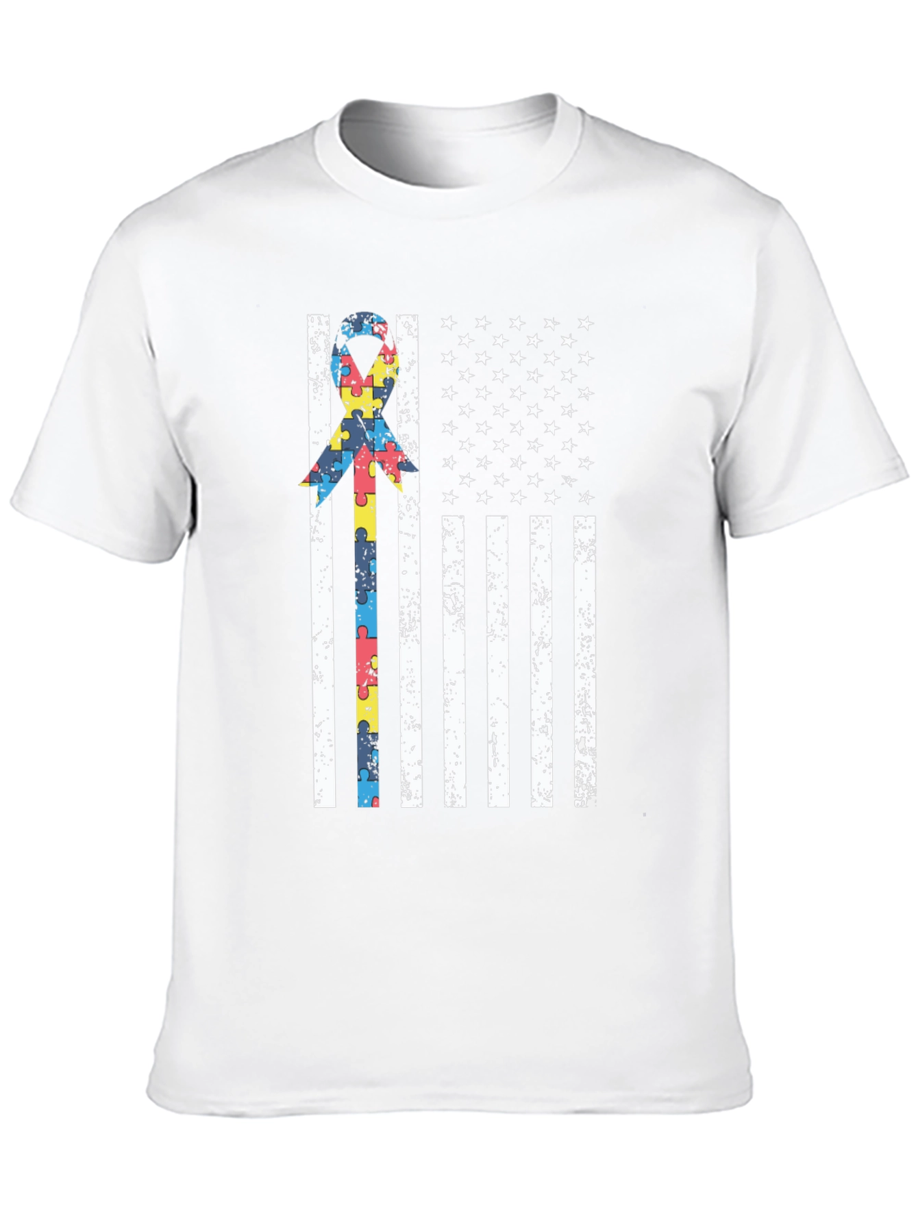 Autism Awareness USA Flag T-Shirt