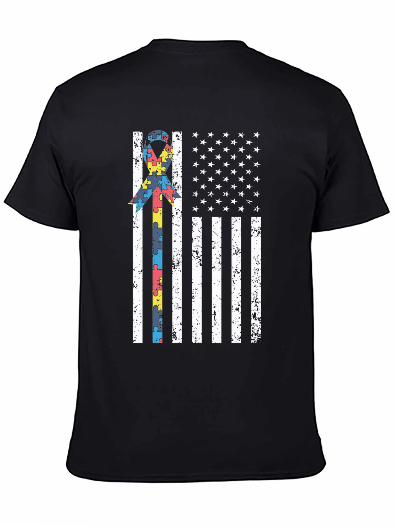 Autism Awareness USA Flag T-Shirt