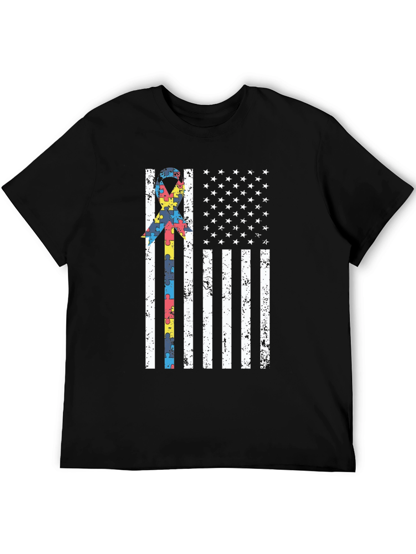 Autism Awareness USA Flag T-Shirt