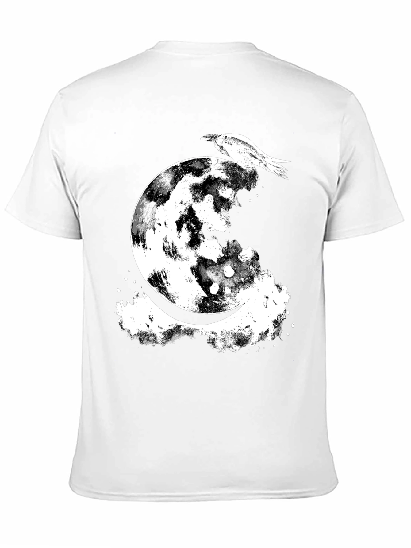 Raven Moon Graphic Tee - Black Cotton Blend