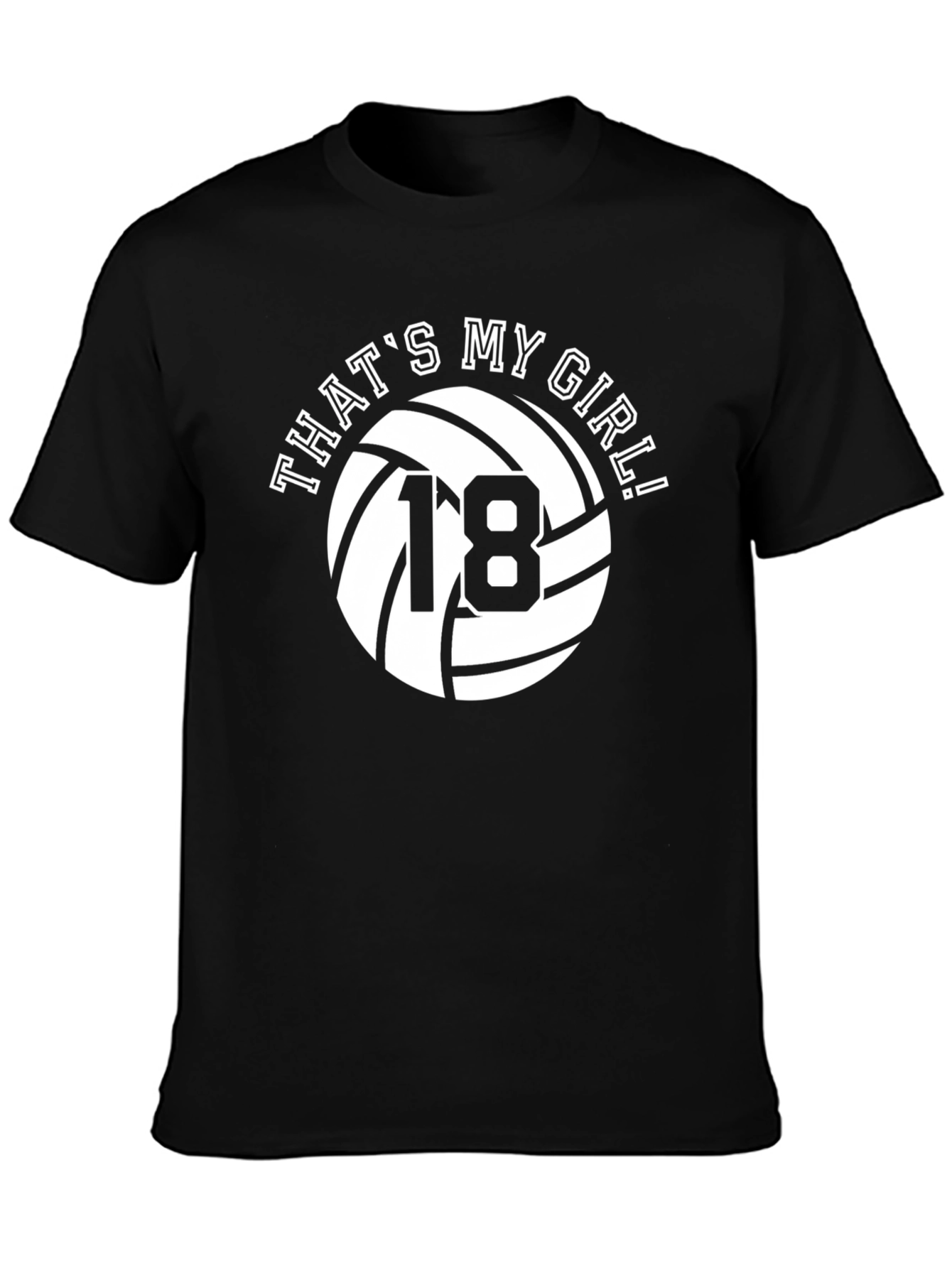 Thats My Girl Volleyball Number 18 Black T-Shirt