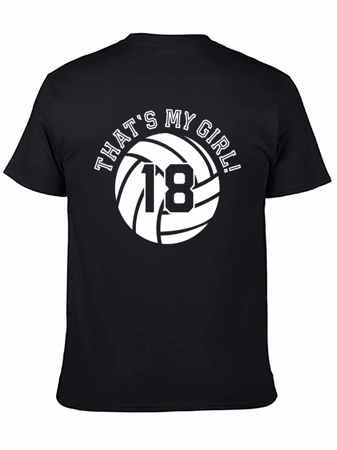 Thats My Girl Volleyball Number 18 Black T-Shirt