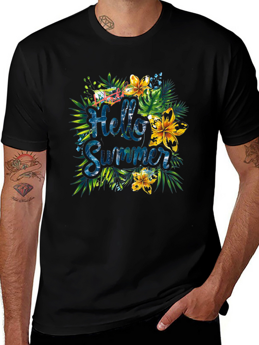 Hello Summer Floral Graphic T-Shirt