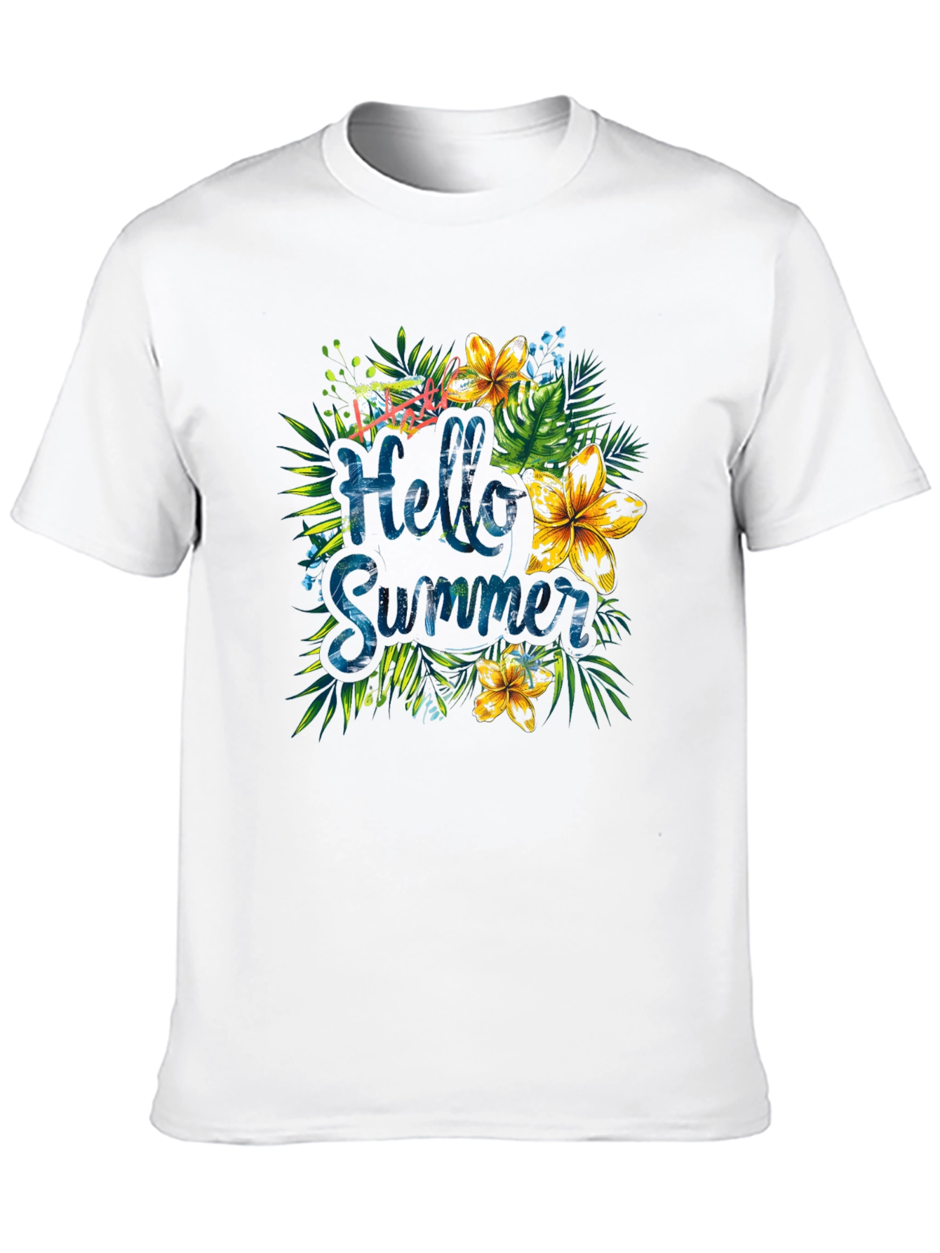 Hello Summer Floral Graphic T-Shirt