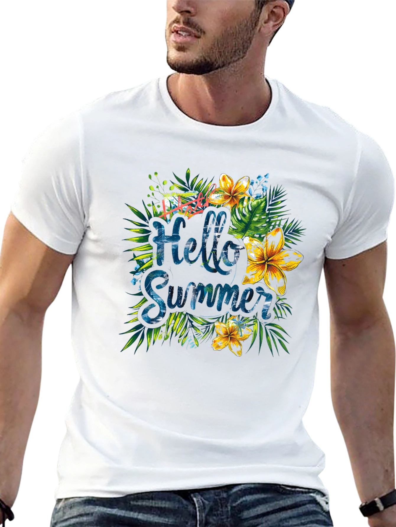 Hello Summer Floral Graphic T-Shirt