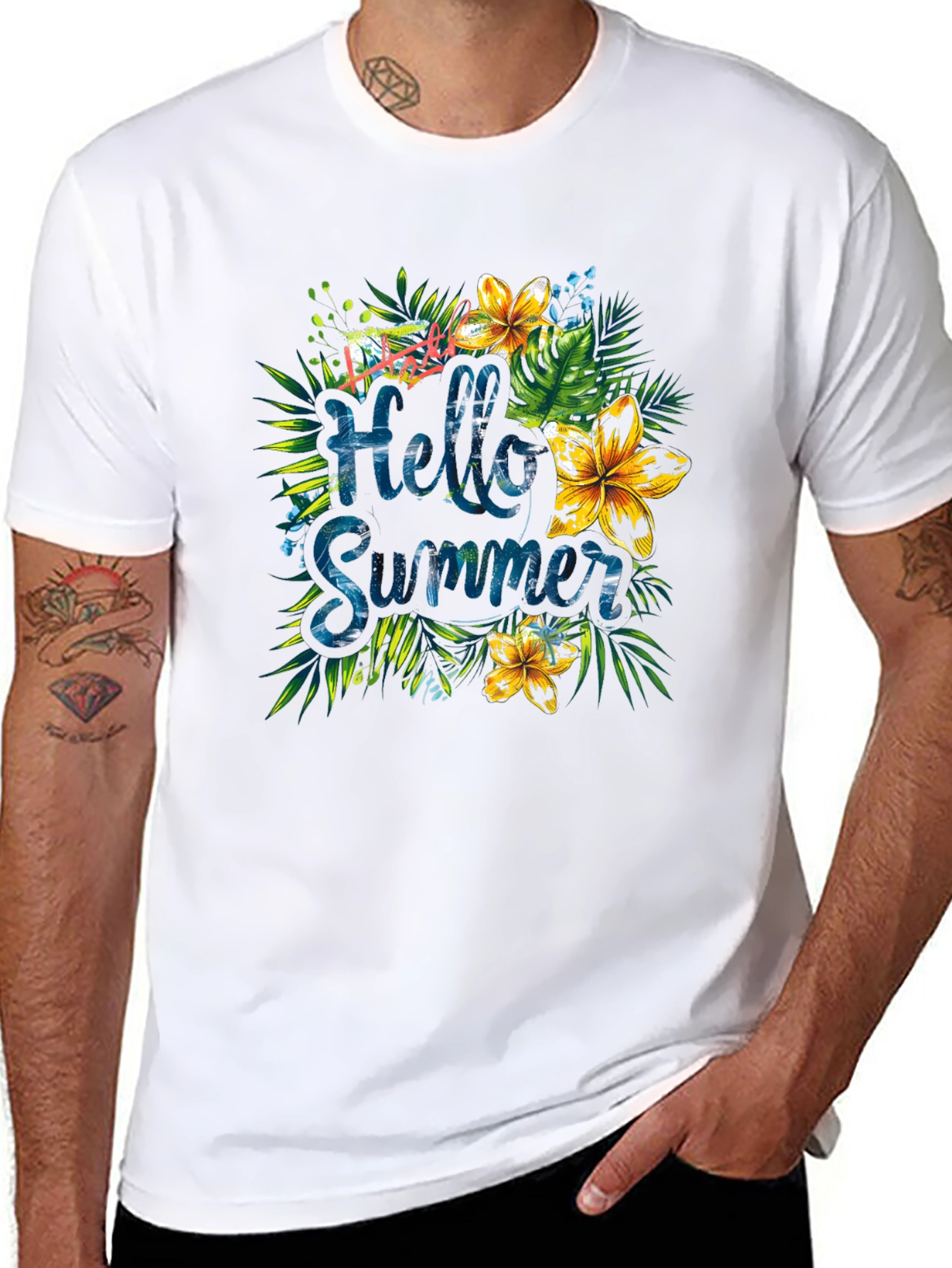 Hello Summer Floral Graphic T-Shirt