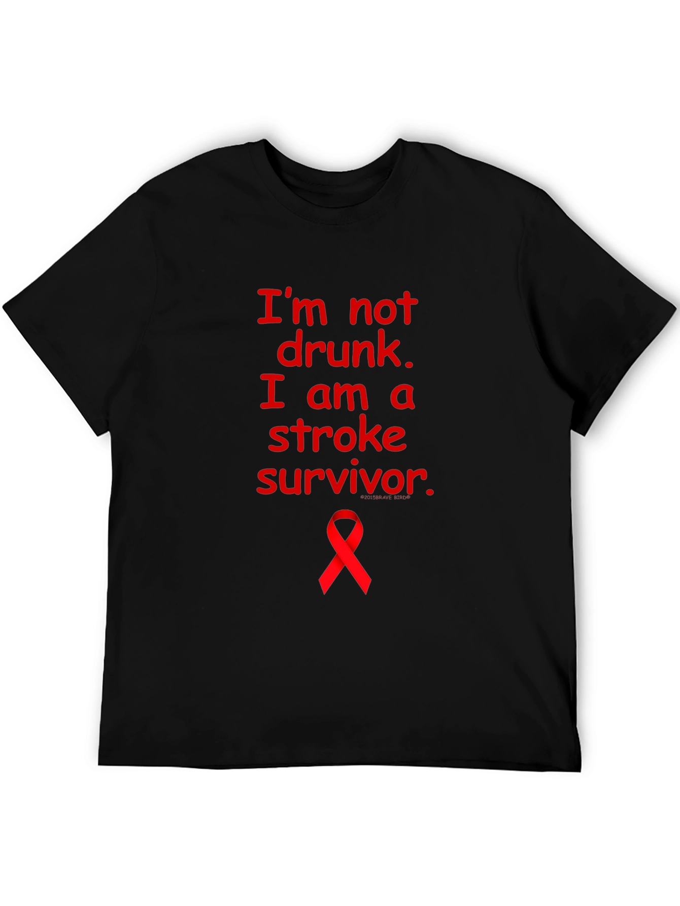 Stroke Survivor T-Shirt: Red Awareness Ribbon Tee