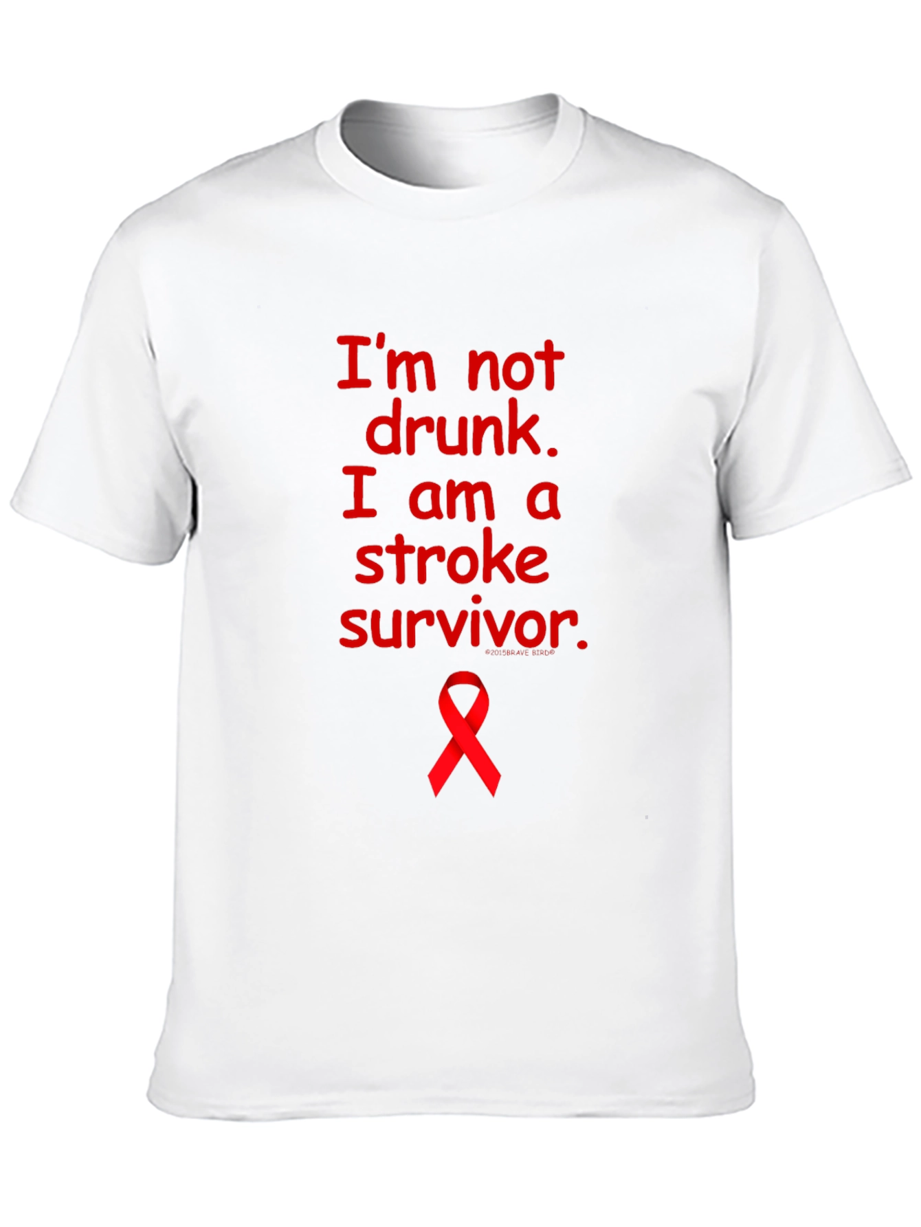 Stroke Survivor T-Shirt: Red Awareness Ribbon Tee