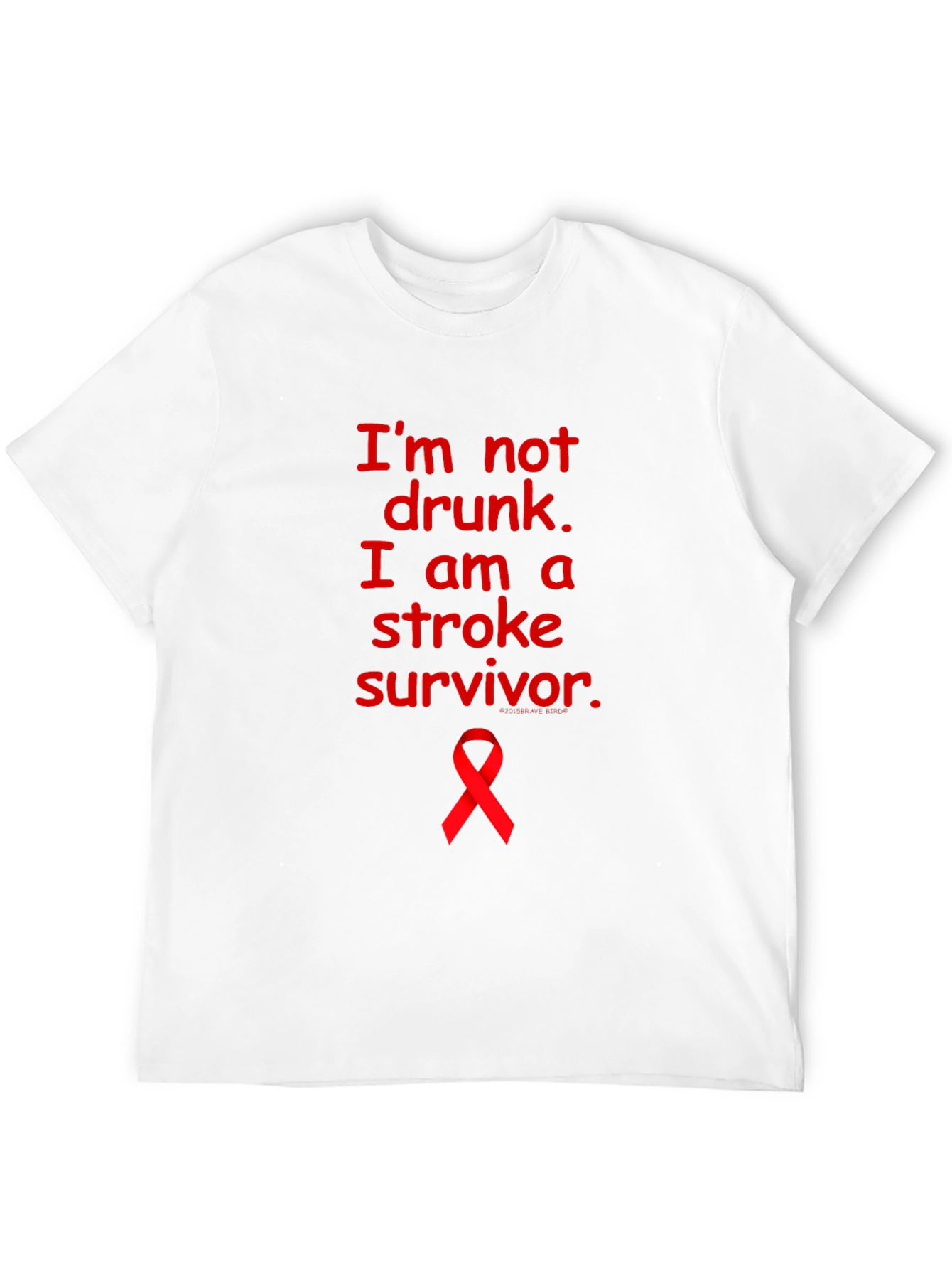 Stroke Survivor T-Shirt: Red Awareness Ribbon Tee