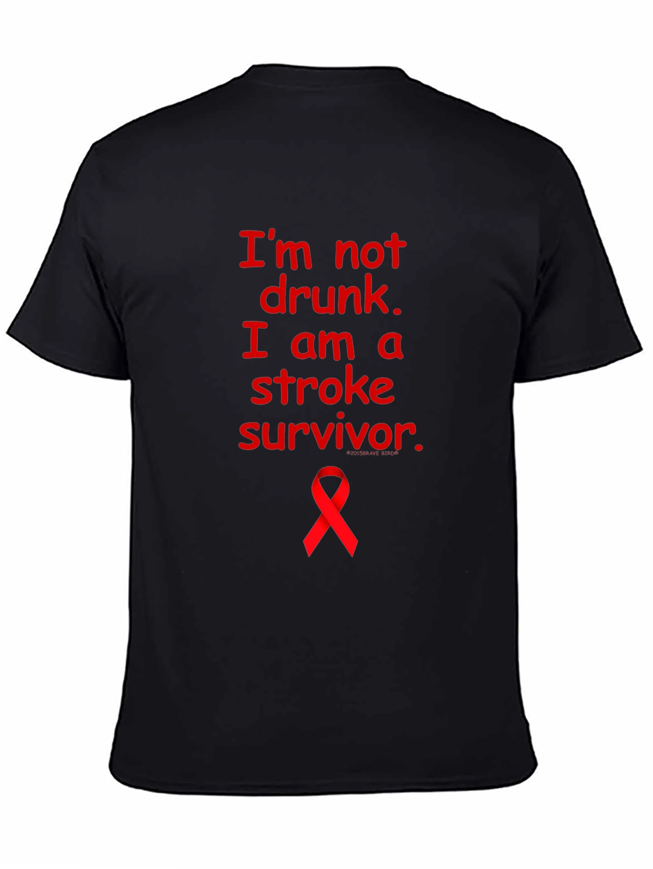 Stroke Survivor T-Shirt: Red Awareness Ribbon Tee