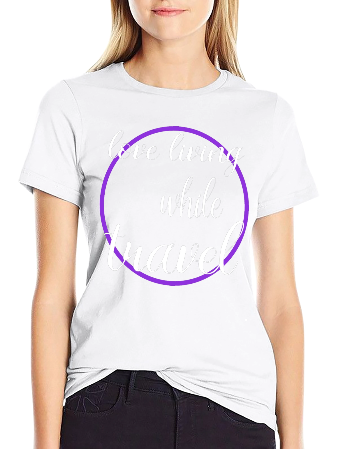 Love Living While Travel Black Graphic Tee